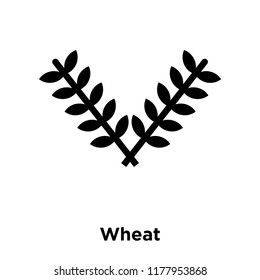 Wheat icon vector isolated on white background, logo concept of Wheat sign on transparent background, filled black symbol
