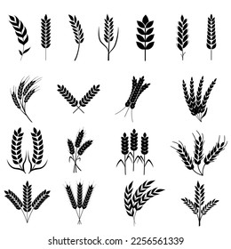 Wheat icon vector set. Cereals illustration sign collection. Harvest symbol. Farm logo.