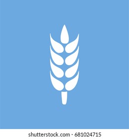 wheat icon. vector sign symbol on blue background