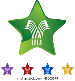 Wheat icon web button isolated on a background.