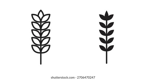 Icono de trigo para Sitios web y diseño plano minimalista móvil.