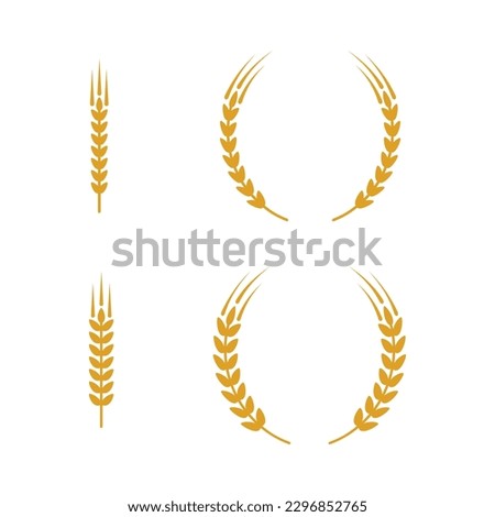 Wheat icon yellow color vector isolated on white background. Wheat icon.