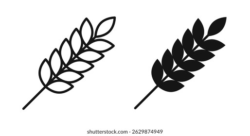 Wheat icons for app UI designs on white background