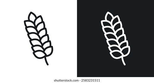 Wheat icons in black and white liner strokes for web design.