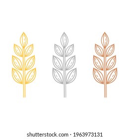 Wheat icons isolated on white background vector illustration.