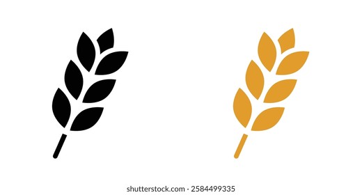 Wheat icons pack in black and colored version