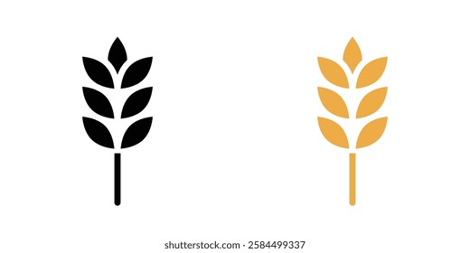 Wheat icons pack in black and colored version