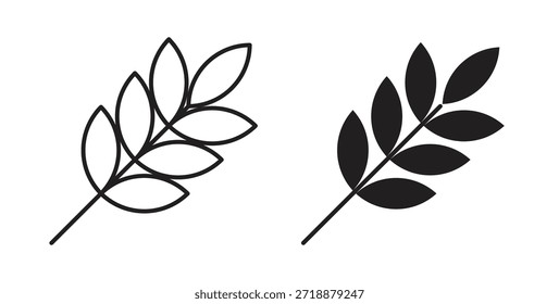 Ícones de trigo definidos isolados na ilustração de vetor plano de fundo branco.