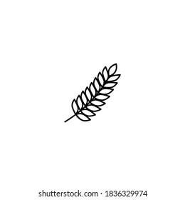 Wheat icon.Thanksgiving icon. Simple, flat, outline, black.