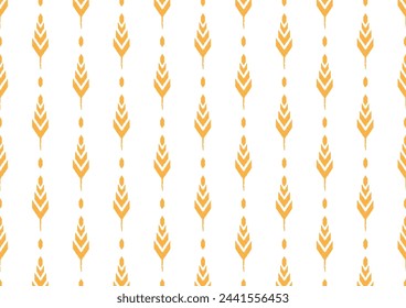 Wheat ikat pattern. Ethnic abstract ikat art. Seamless pattern in tribal. Design for fabric, curtain, background, carpet, wallpaper, clothing.