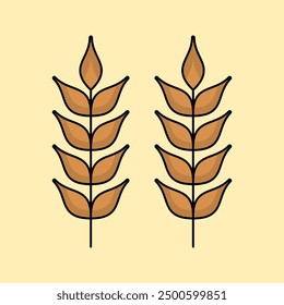 Wheat Illustration Isolated on Ivory White Background