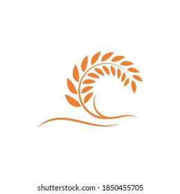 Wheat illustration logo vector design