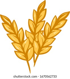 Viel Weizen, Illustration, Vektorillustration auf weißem Hintergrund.