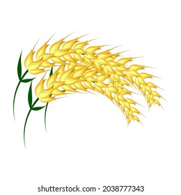 wheat illustration, world food day symbol, a simple flat vector design