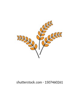 Wheat ilustration  Logo Template vector icon design