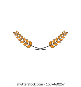 Wheat ilustration  Logo Template vector icon design