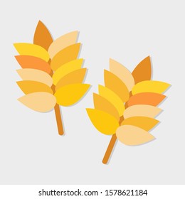 wheat isolated vector illustration in flat style