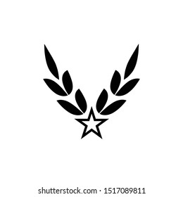 Wheat leaf with star silhouette vector illustration