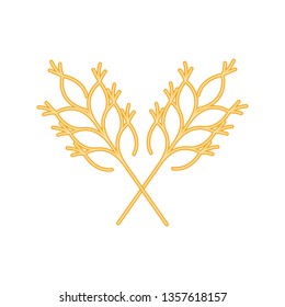 wheat leaves in neon light icon