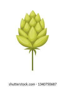 wheat leaves and pinecone isolated icon