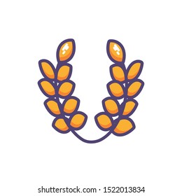 wheat leaves in white background vector illustration design