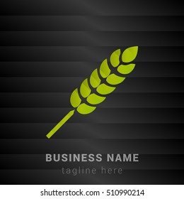 Wheat Lime Green and Black silk fashion premium icon / Logo