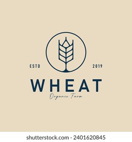 wheat line art logo minimalist icon vector design template vector illustration design