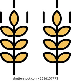 Wheat Line Filled Vector Icon Design
