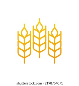 wheat line icon, farming and agriculture