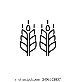 Icono de línea de trigo aislado en fondo blanco