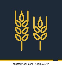 wheat line icon, outline vector illustration.