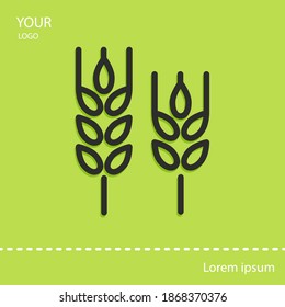 wheat line icon, outline vector illustration.