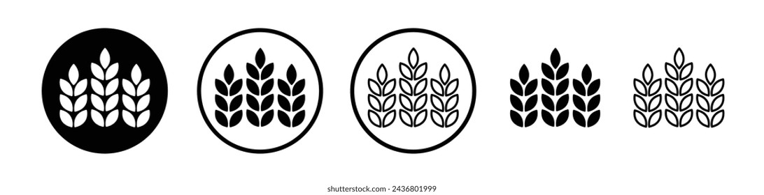 Wheat Line Icon. Premium Gluten Fiber icon in outline and solid flat style.