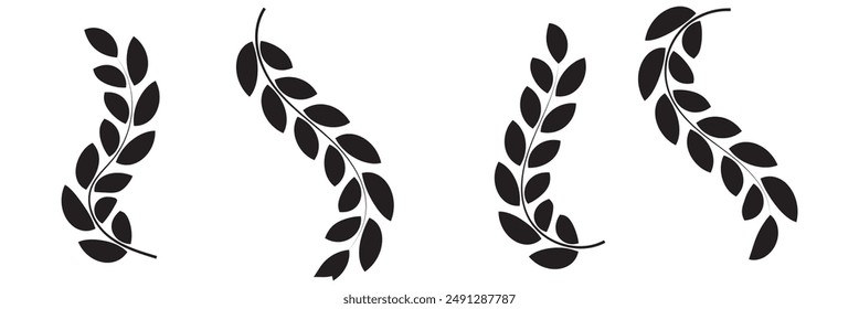 Weizenlinie-Icon-Set. Mehl Hafer-Vektorgrafik-Icon. Diätetisches Getreidezeichen. Malz-Pflanzzeichen. Getreide-Ganzpflanze-Icon für UI-Designs.