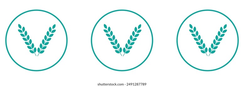 Wheat line icon set. flour oat vector icon. dietary grain sign. malt plant sign. cereal whole plant icon for UI designs.