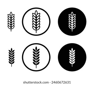 Wheat line icon set. Gluten grain oats cereal symbol suitable for apps and websites UI designs.