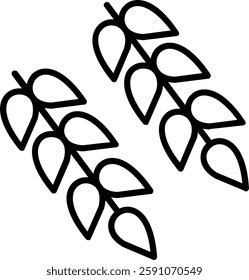 Wheat Line Vector Icon Design