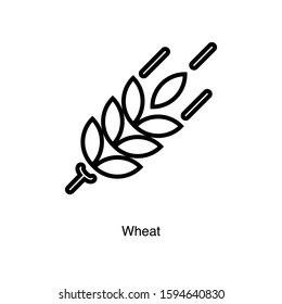 Wheat linear icon vector on white background. Food black icon illustration