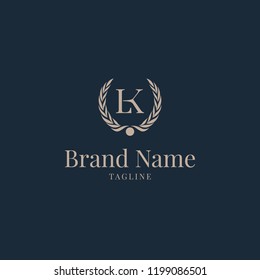 Wheat LK logo elegance golden navy luxury