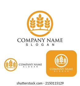 Wheat logo Agriculture vector icon design 