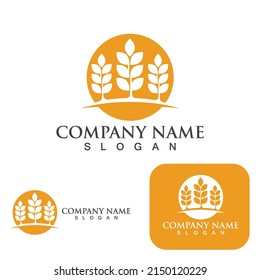 Wheat logo Agriculture vector icon design 