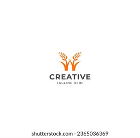 Wheat logo, Agro company logo teamplate.
