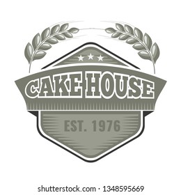 Wheat Logo badge label with old vintage design. Flat style vector illustration.