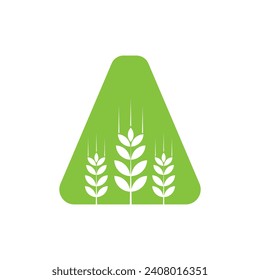 wheat Logo combine with letter A vector template