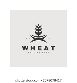 Wheat logo concept, agriculture nature wheat grain logo template