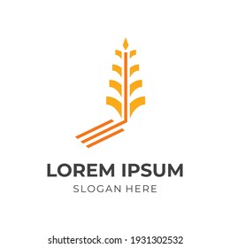 wheat logo concept flat yellow and orange color style
