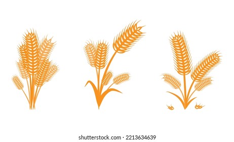 Weizenlogo-Design im abstrakten Stil, Bio-Zeichen-Symbol.
