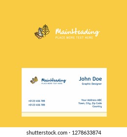 Wheat  logo Design with business card template. Elegant corporate identity. - Vector
