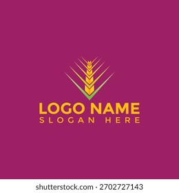 Design de logotipo de trigo isolado em fundo branco, simbolizando agricultura, alimentos e produtos naturais com uma estética limpa e moderna para fins de marca