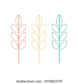Wheat  logo design. Rice symbol. Oat symbol vector.